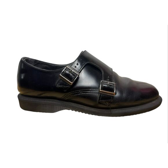 Dr. Martens Pandora Women’s 8 Shoes Black Leather Loafers Double Monk Strap - Picture 5 of 9